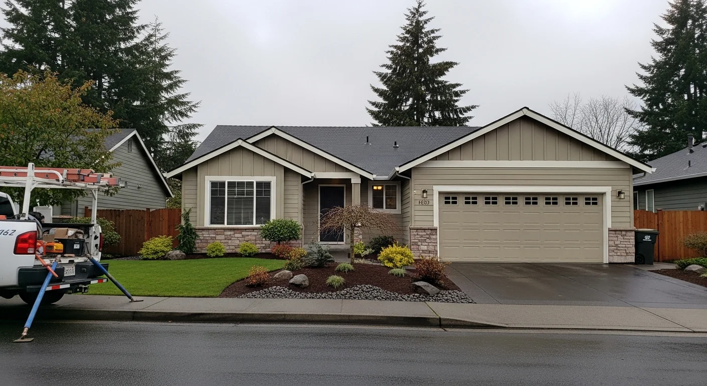 Residential home in Tukwila with well-maintained landscaping and clear driveway access typical of south King County neighborhoods.